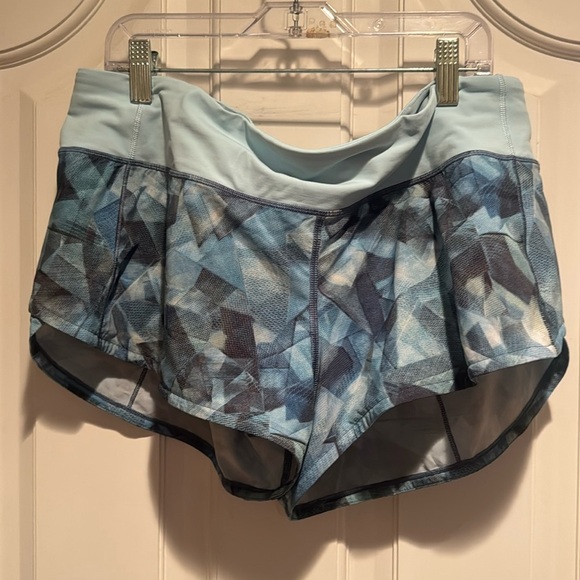 lululemon athletica Blue Geometric Athletic Shorts - Picture 1 of 7